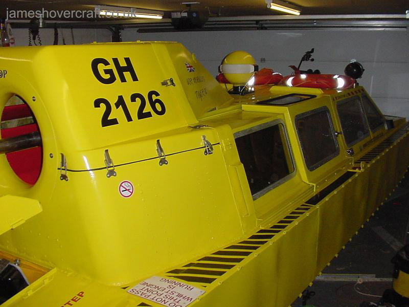 Restoring an old Tiger 12 hovercraft to a fully working state - Looking forward along the side of the craft (credit: ).